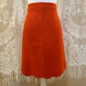 J. Crew Tangerine Orange 100% Cotton Skirt I Size 6